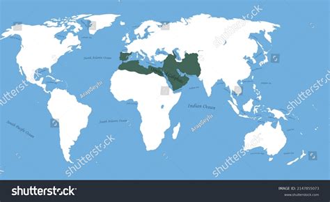 Map Umayyad Caliphate Largest Borders All Stock Vector (Royalty Free) 2147855073 | Shutterstock