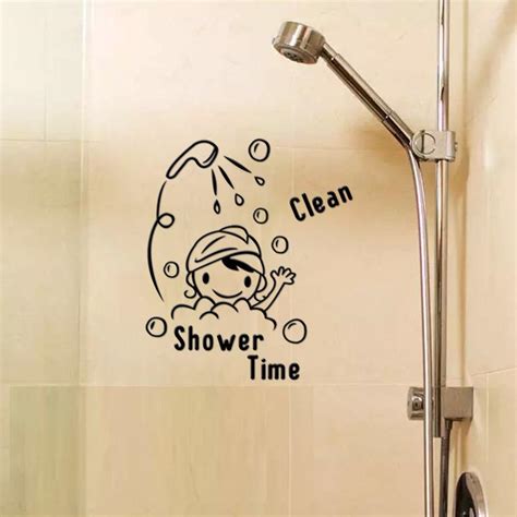 Funny Bathroom Wall Sticker Glass Door Waterproof Wall Decals Cute ...