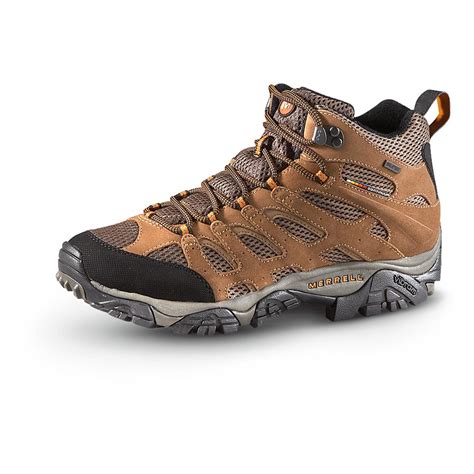 Merrell Men's Waterproof Moab Mid Hiking Shoes, Earth - 192504, Hiking Boots & Shoes at ...