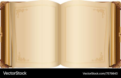 Retro open book with blank pages Royalty Free Vector Image