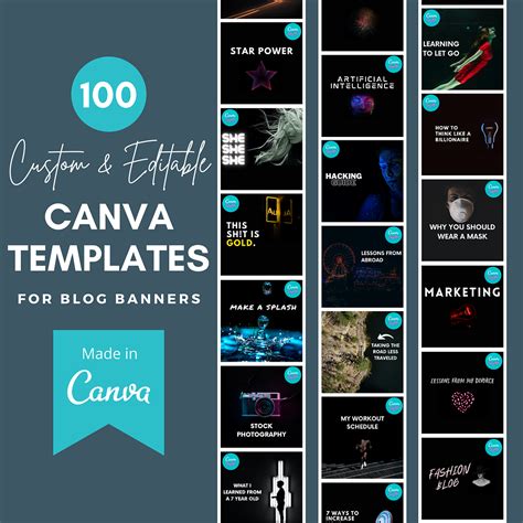 Canva Templates • Black Background w/ White Text Overlay and Colorful ...