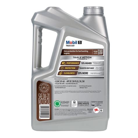 Mobil 1 Truck and SUV Full Synthetic Engine Oil 0W-20 5 Quart