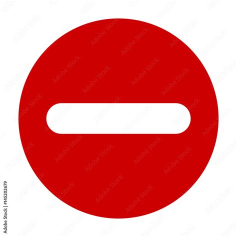 Flat round minus sign red icon, button. Negative symbol isolated on ...