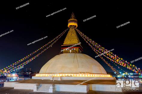 Boudhanath stupa at night, Stock Photo, Picture And Low Budget Royalty ...