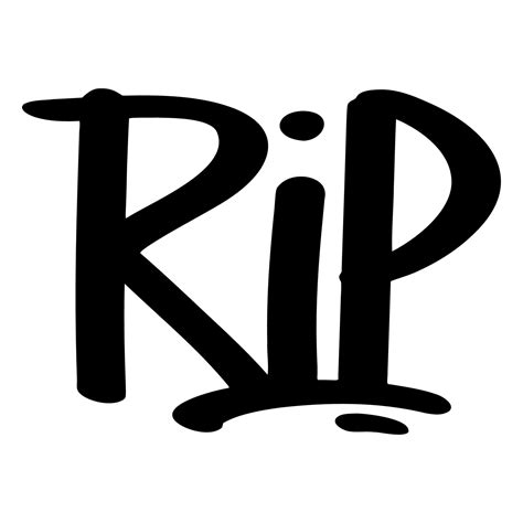 RIP handwritten text. Rest in peace abbreviation. Vector design ...