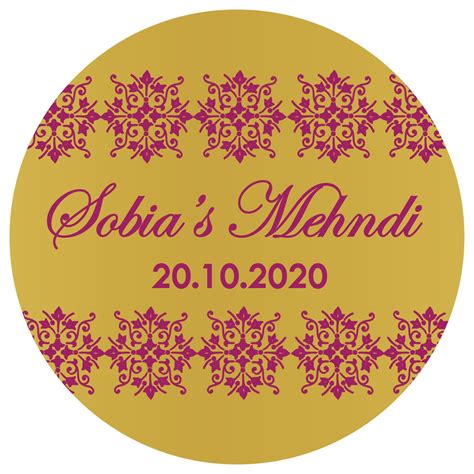 Personalised Wedding Mehndi Dholki Celebration Stickers | Etsy ...