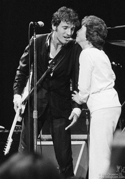 Bruce Springsteen and his mother on stage at Madison Square Garden, NYC, Aug. 21, 22 or 23, 197 ...