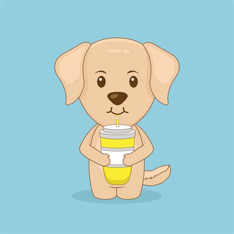 Cute Dog Drink Coffee Cartoon 23832442 Vector Art at Vecteezy