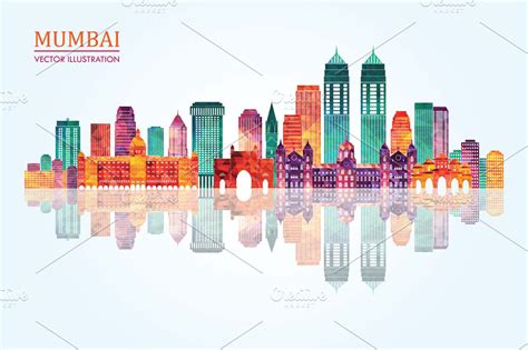 Mumbai skyline. | Work Illustrations ~ Creative Market