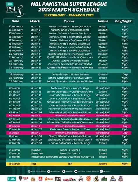 PSL 2024 Schedule and Time Table - Cricgrid