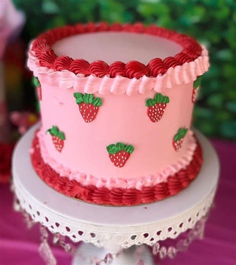 Strawberry theme cake in 2023 | Strawberry shortcake birthday ...