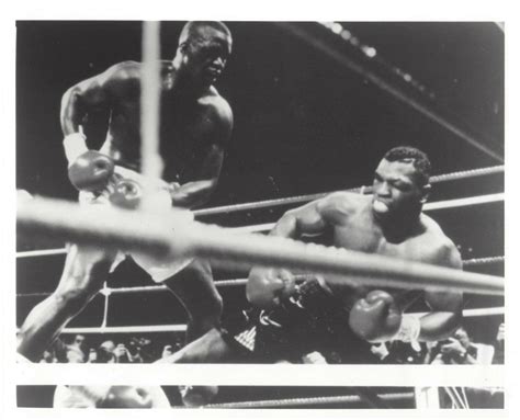 MIKE TYSON vs BUSTER DOUGLAS 8X10 PHOTO BOXING PICTURE B/W ACTION