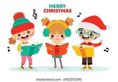 Cartoon Kids Singing Christmas Stock Vector (Royalty Free) 2402033345 ...