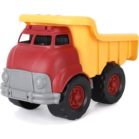 Big Plastic Dump Truck Toy Construction Vehicle in Yellow and Red for Kids Imaginative Pretend ...