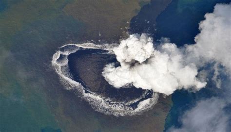 Underwater Volcanic Eruption Creates a New Island in the Pacific Ocean