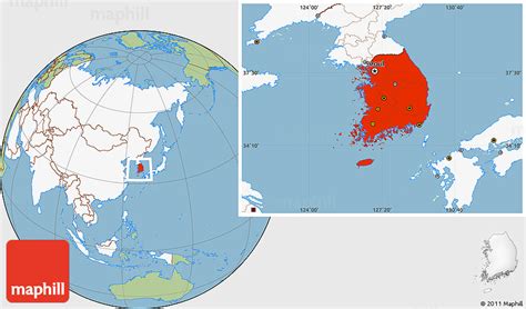 Savanna Style Location Map of South Korea, highlighted continent