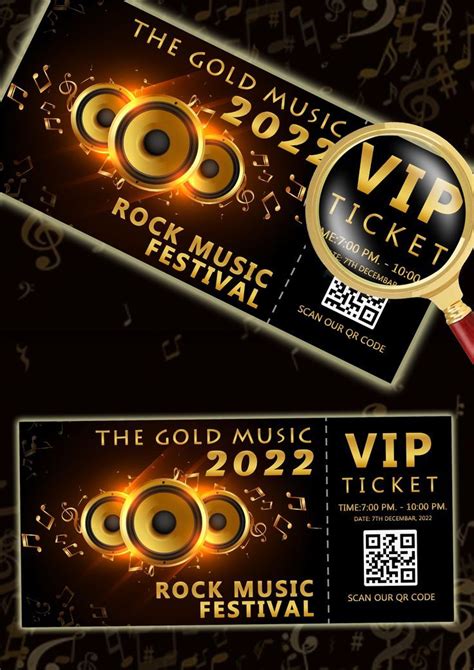 VIP MUSIC Gold Ticket | Rock music festival, Vip tickets, Music festival