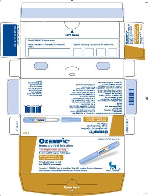 Label Ozempic Injection, Solution Subcutaneous - Indications, Usage ...