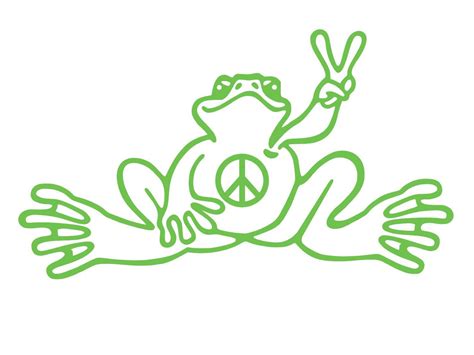 Hippie Peace Frog decal bumper sticker. funny love hippie | Etsy