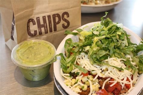 Chipotle Bowl Gluten-Free with Guacamole and Chips