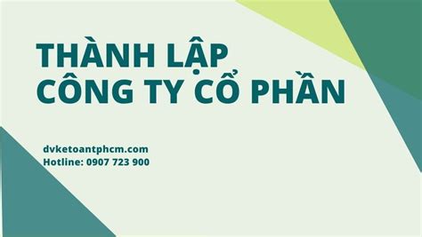 Thành lập công ty cổ phần - Dịch vụ kế toán TPHCM