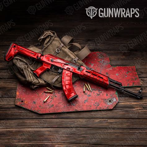 Red Chrome Gun Skin Vinyl Wrap for AK 47 – GunWraps.com