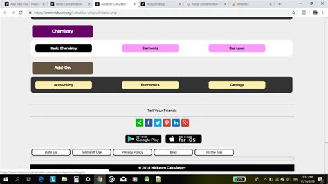 Nickzom Calculator Solves Molar Concentration in Chemistry