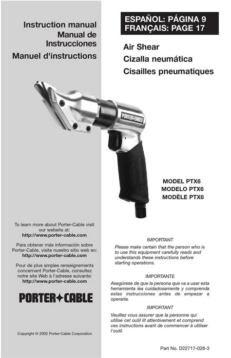 PORTER-CABLE PTX6 INSTRUCTION MANUAL Pdf Download | ManualsLib