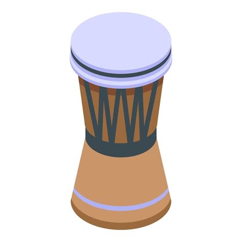 Premium Vector | African drum icon isometric of african drum vector icon for web design isolated ...