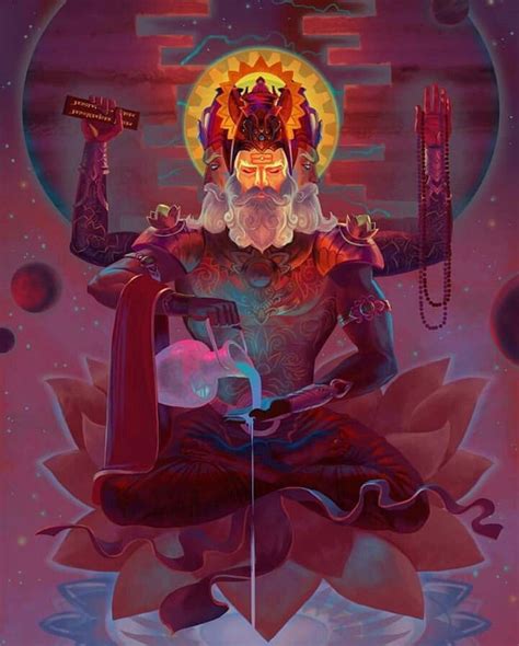 Om brahmadev namah | Hinduism art, Hindu art, God illustrations