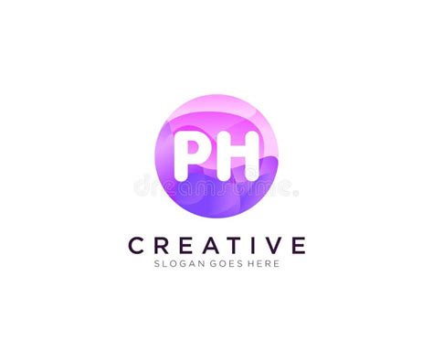 PH Initial Logo with Colorful Circle Template Vector Stock Vector ...