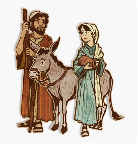 Mary And Joseph On A Donkey Cartoon Mary and joseph did have to go to ...