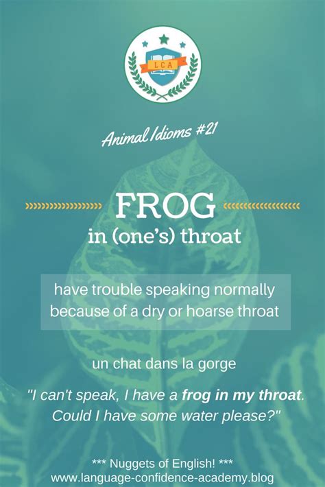 Animal Idiom: Frog in Throat