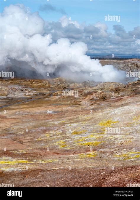 Geothermal area Gunnuhver, Reykjanes peninsula during fall Stock Photo ...