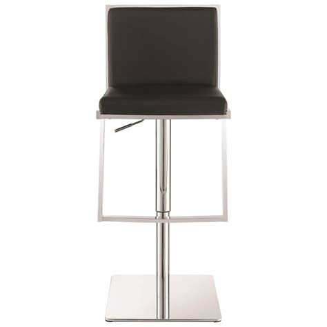 Metal Adjustable Black Leather 36 Inch Pub Bar Stool with Back - China ...