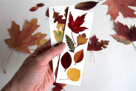 Pressed Leaf Bookmarks for Fall - Aberle Home