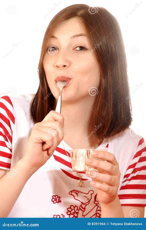 Woman eating ice cream stock photo. Image of gourmet, indulgence - 8391966