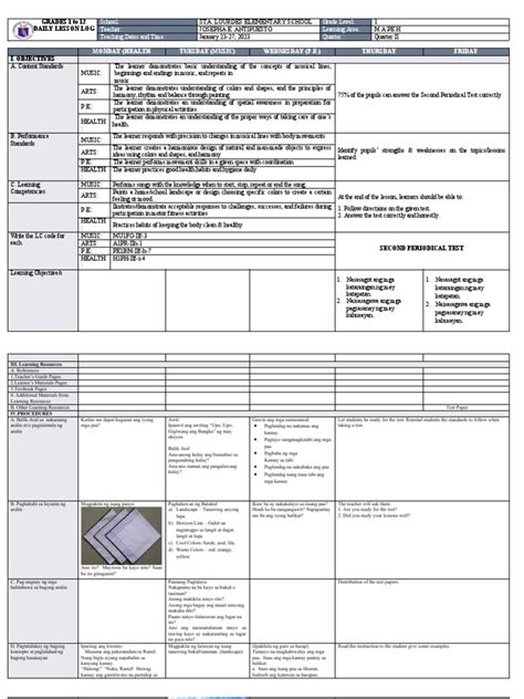 MAPEH Week 6 | PDF | Physical Education | Learning