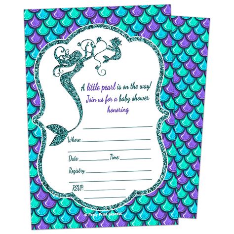 Mermaid Themed Baby Shower Invitations - Baby Shower Invitations