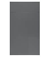 WTC Dust Grey Gloss Vogue Lacquered Finish 500mm Drawer Line Door and Drawer Front Fascia Set ...