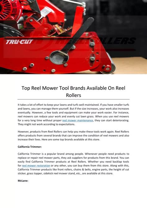 PPT - Top Reel Mower Tool Brands Available On Reel Rollers PowerPoint Presentation - ID:11615047