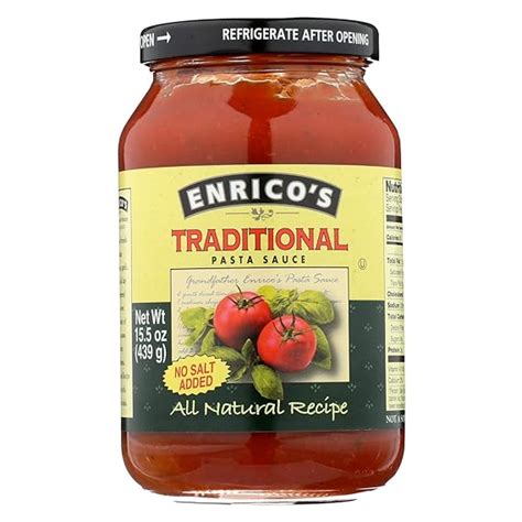 Amazon.com : ENRICO'S No Salt Pasta Sauce, 15.5 OZ : Grocery & Gourmet Food