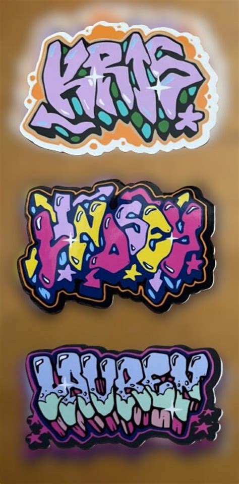 Personalized Graffiti Name Vinyl Stickers - Etsy