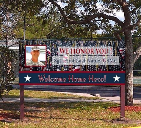 Custom Military Welcome Home Printed HD Banner Sign Complete with Hem ...