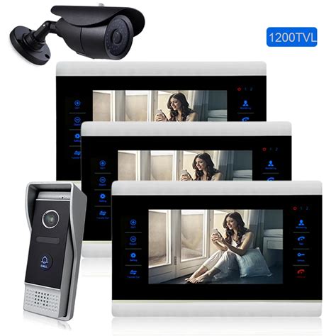 Homefong 10" LCD Video Door Phone Intercom Door Bell Camera 1200TVL ...