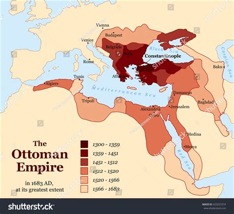 Turkish History Ottoman Empire Greatest Extent Stock Vector (Royalty Free) 623257274 | Shutterstock