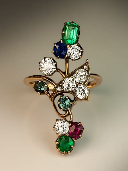 Antique Emerald Diamond Sapphire Ruby Alexandrite Ring - Antique Jewelry | Vintage Rings ...