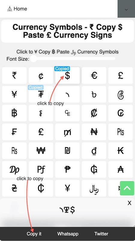 Currency Symbols - ₹ Copy $ Paste ₤ Currency Signs