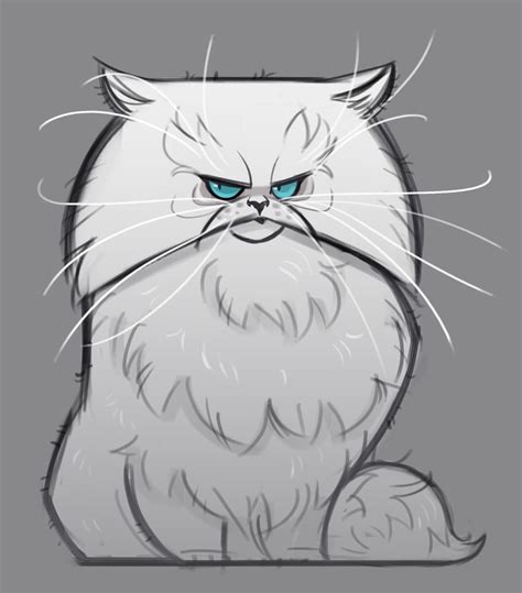 Cute Persian Cat Drawing - Pets Lovers