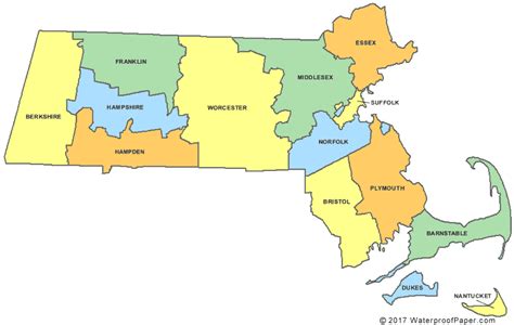 Map Of Massachusetts Counties